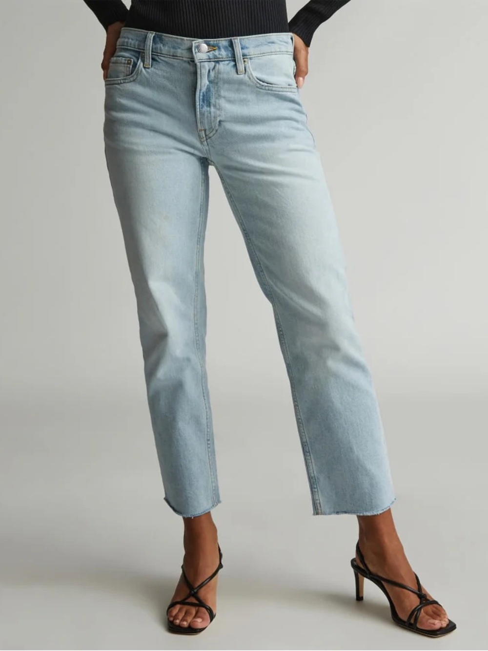 Everlane Light Blue Cropped Straight-Leg Jeans